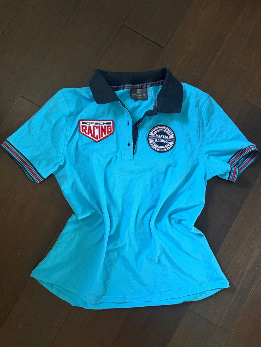 Porsche blue polo shirt
